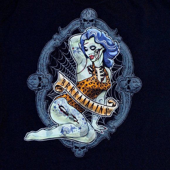 Brains Zombie Graphic Tee - Picture 3 of 5